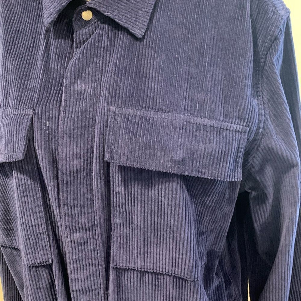 American Eagle Navy Corduroy Shirt - Picture 7 of 13